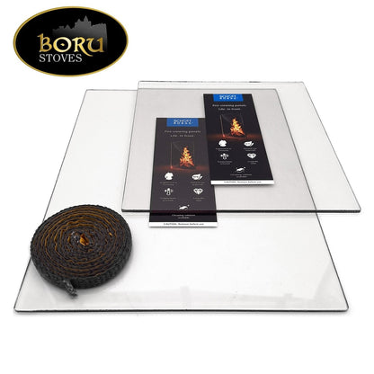 Boru Stove Glass - All Models - Schott Robax with Sealing Gasket - StoveSpareGlass