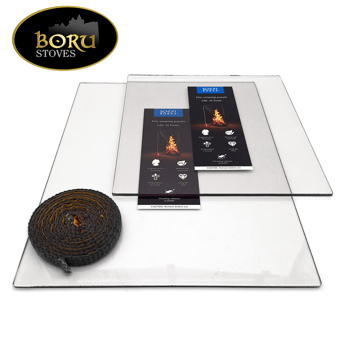Boru Stove Glass - All Models - Schott Robax with Sealing Gasket