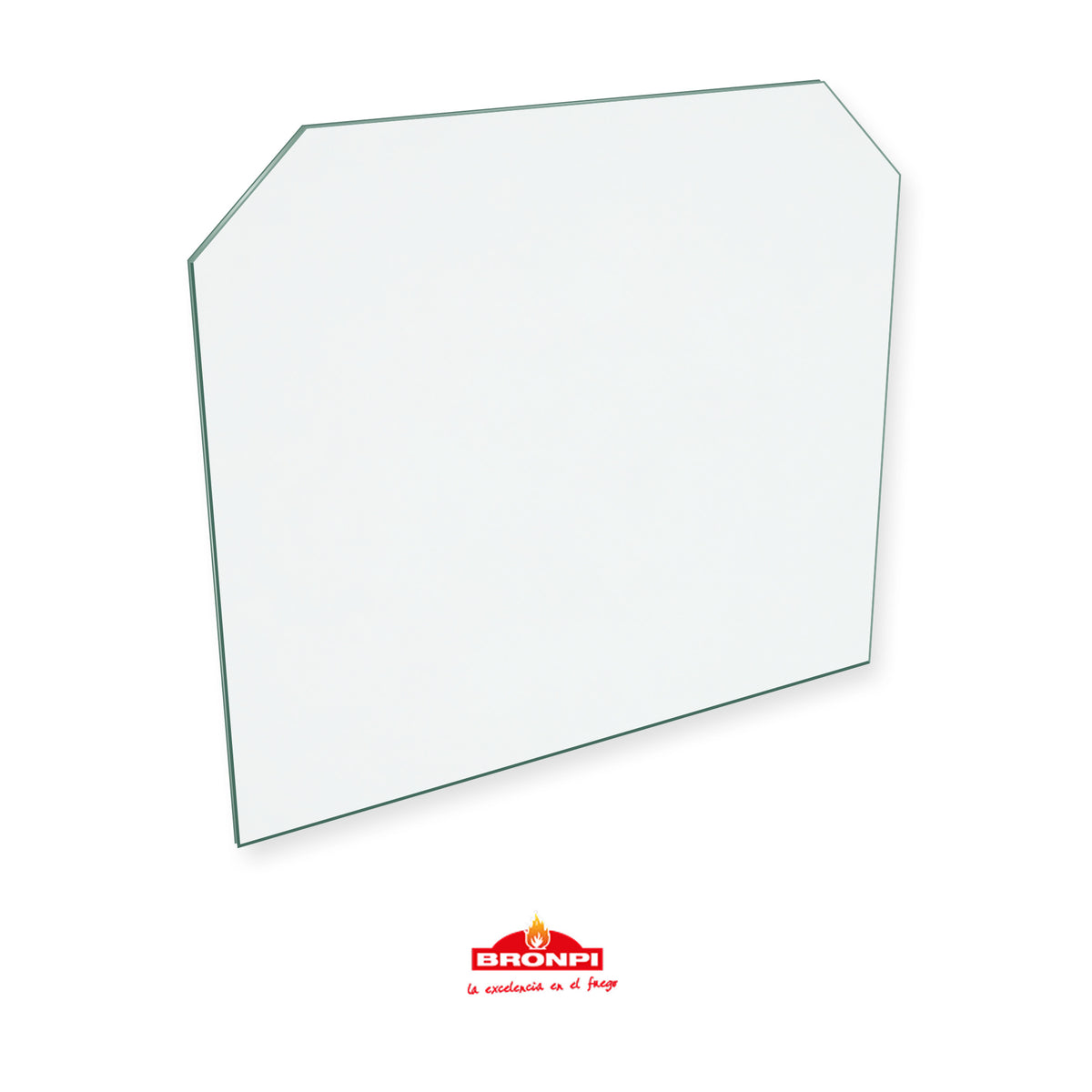 Bronpi Ordessa replacement stove glass, two top corners cut