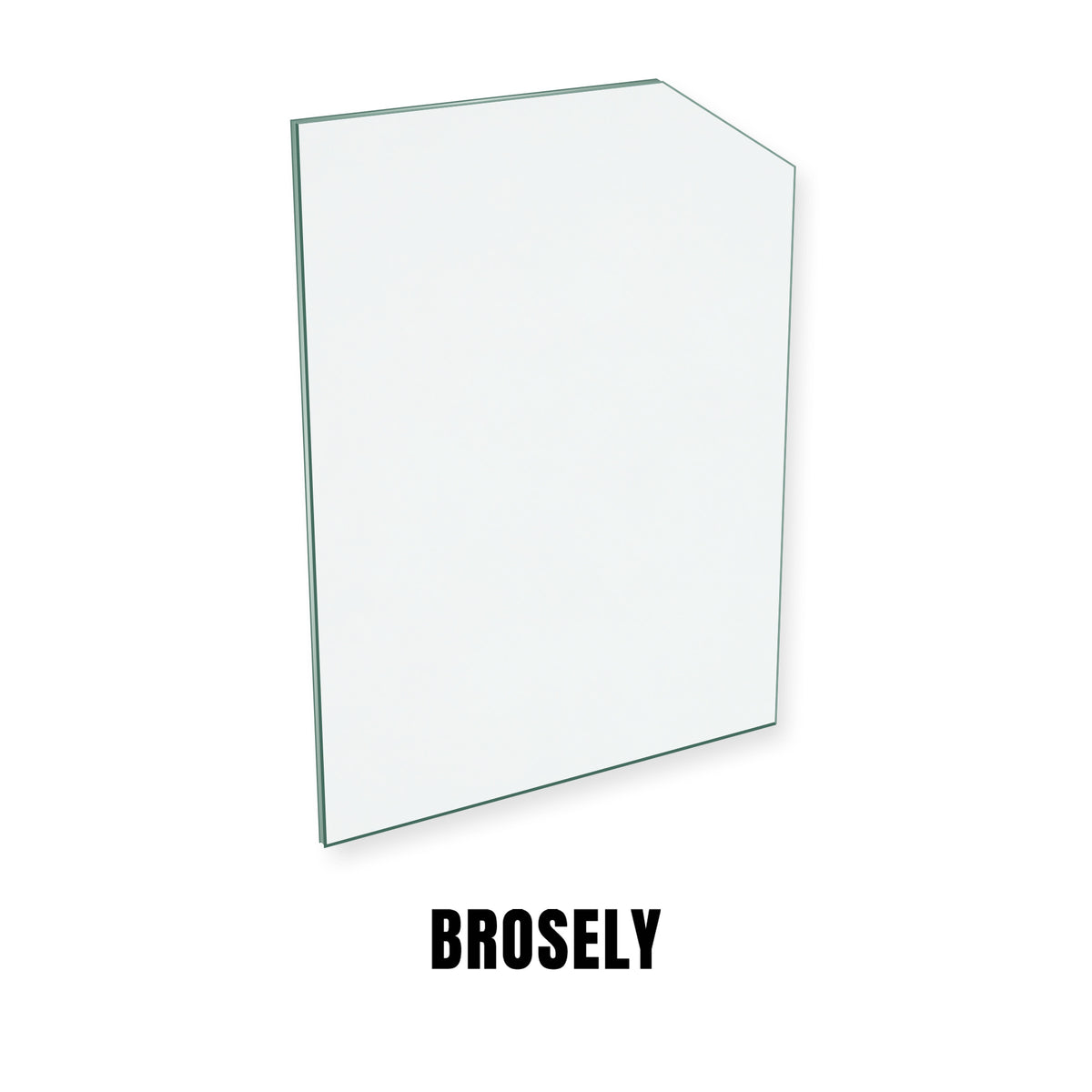 Broseley Hercules Agatar replacement stove glass, rectangle with one corner cut