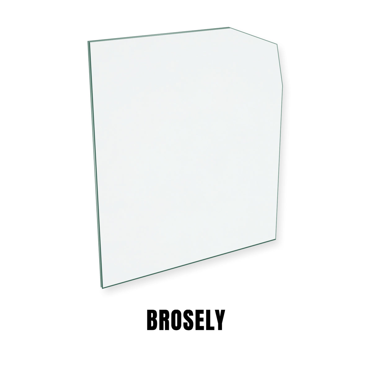 Broseley Snowdon 30 replacement stove glass, rectangle with one corner cut at two angles