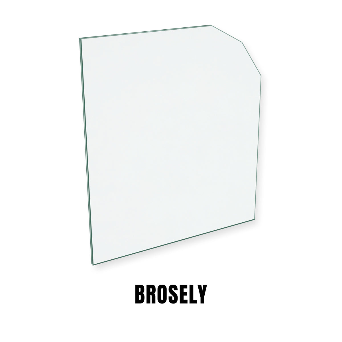 Broseley Snowdon replacement stove glass, rectangle with one corner cut at two angles