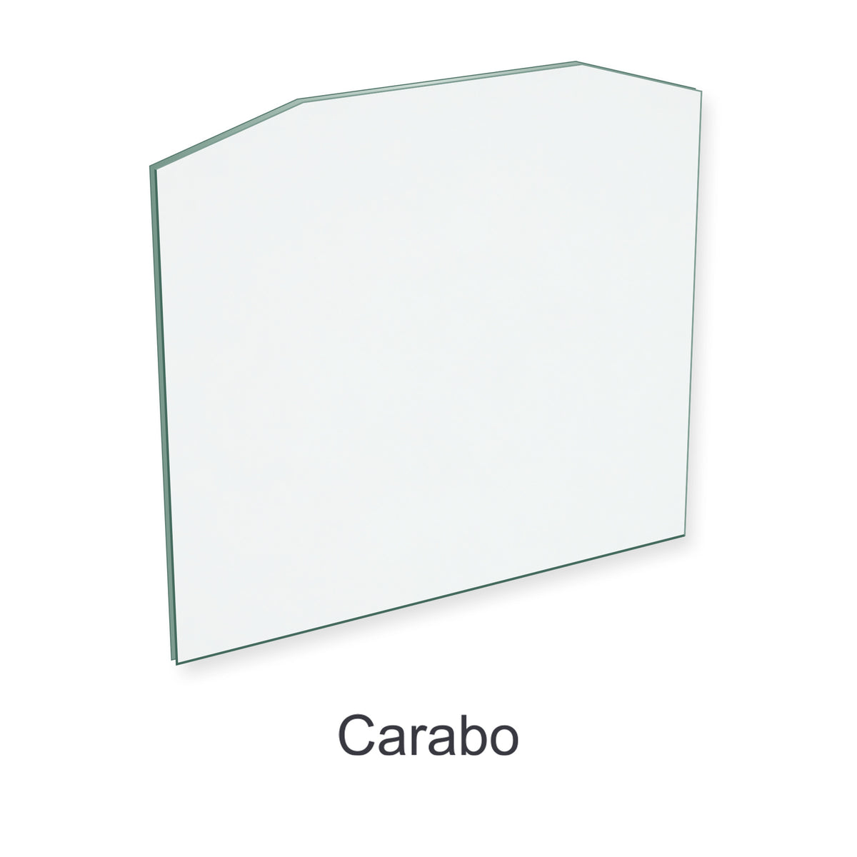 Carabo Boat Stove replacement stove glass, rectangle with top two corners cut