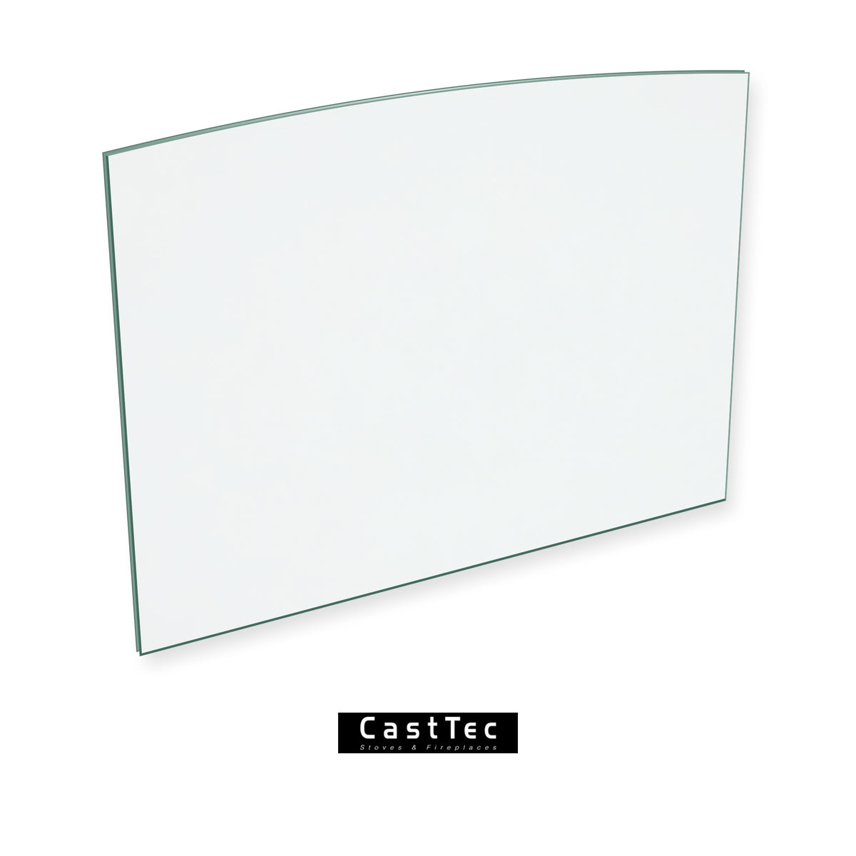 Cast Tec Oregon MK2 replacement stove glass, rectangle with slight arched top