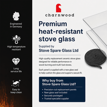 Charnwood All Ranges & Models Replacement Stove Glass with Seal - StoveSpareGlass
