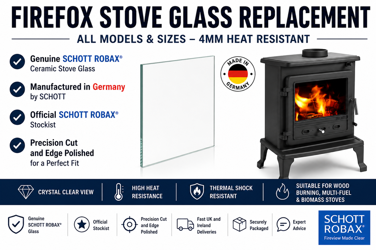 Gallery Firefox Stove Glass Replacement – All Models &amp; Sizes – 4mm Heat Resistant