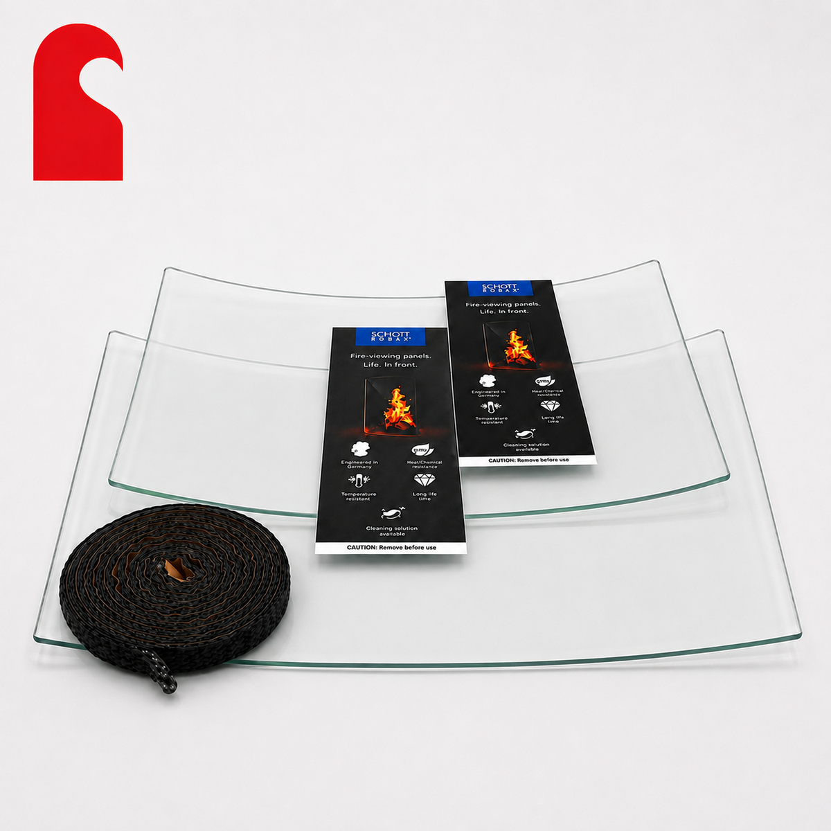 Charnwood Island &amp; Cove Concave Stove Glass with Glass Seal