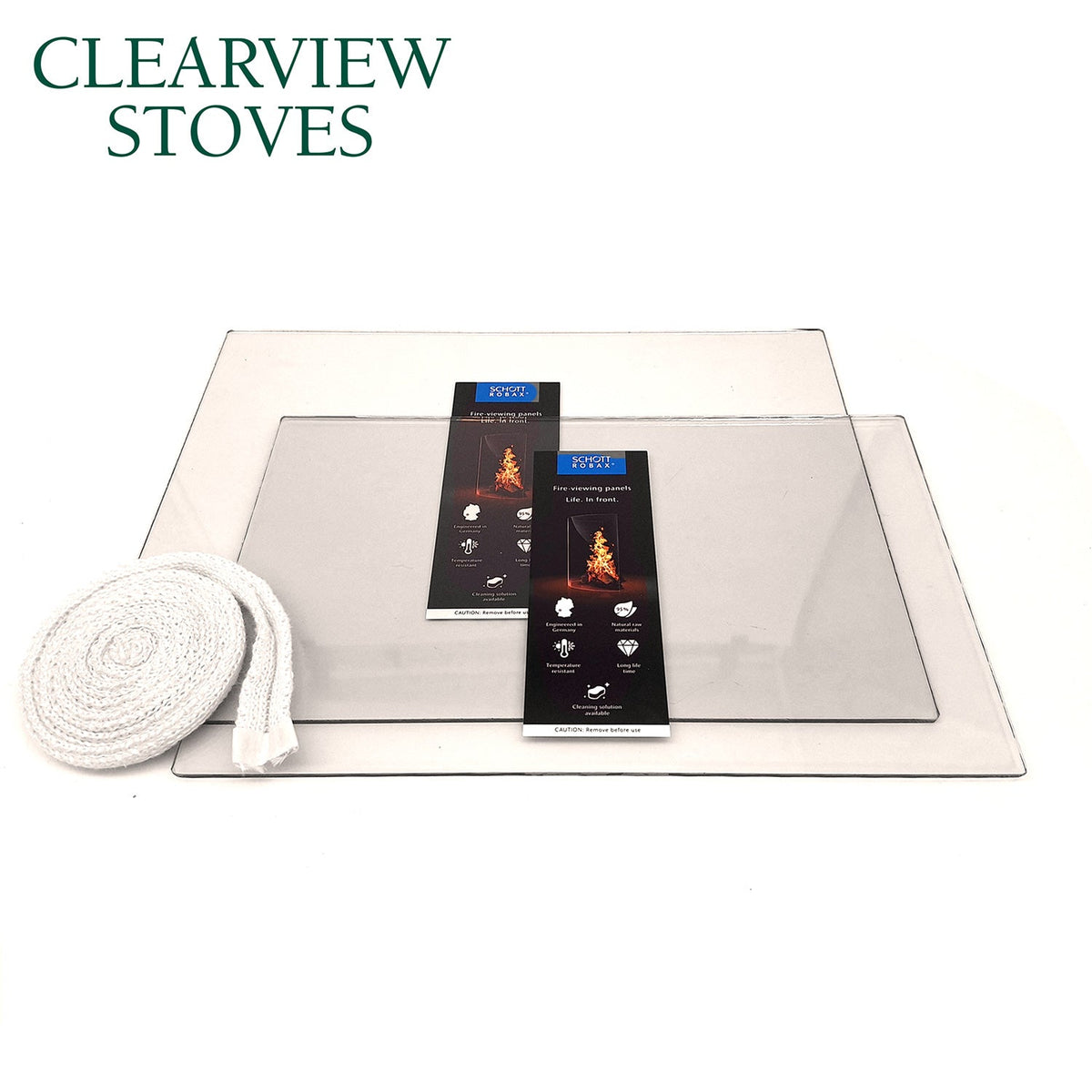 Clearview Stove Glass All Models - Solution, Vision, Pioneer inc. Glass Seal - StoveSpareGlass
