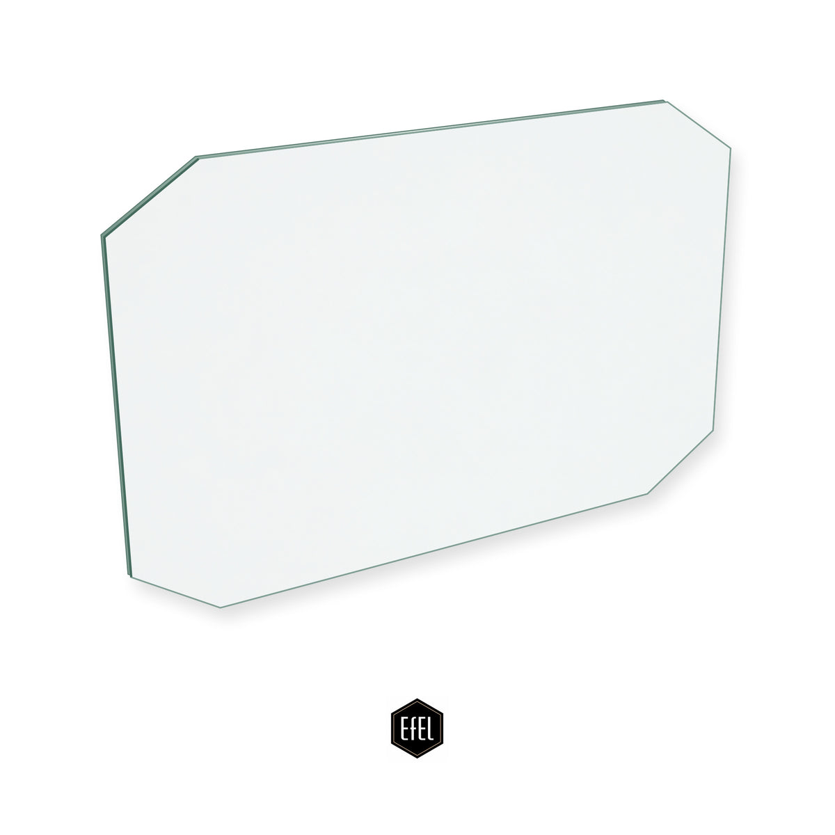 Efel Toledo replacement stove glass, rectangle with four corners cut