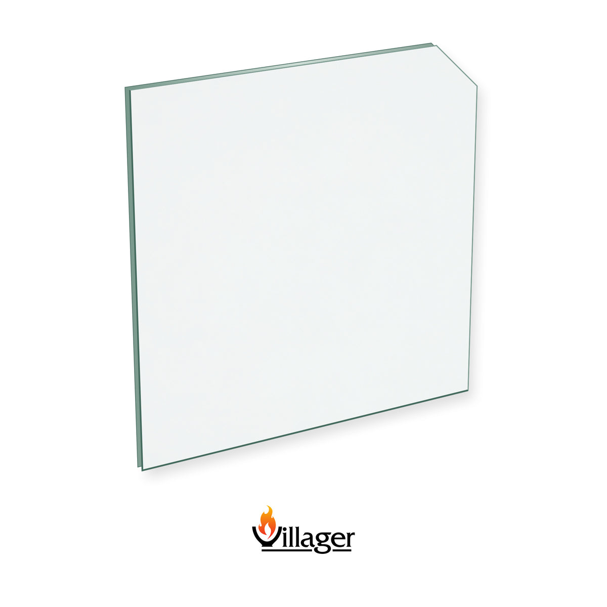 Villager Chelsea replacement stove glass, 158 mm high x 158 mm wide, 4 mm thick