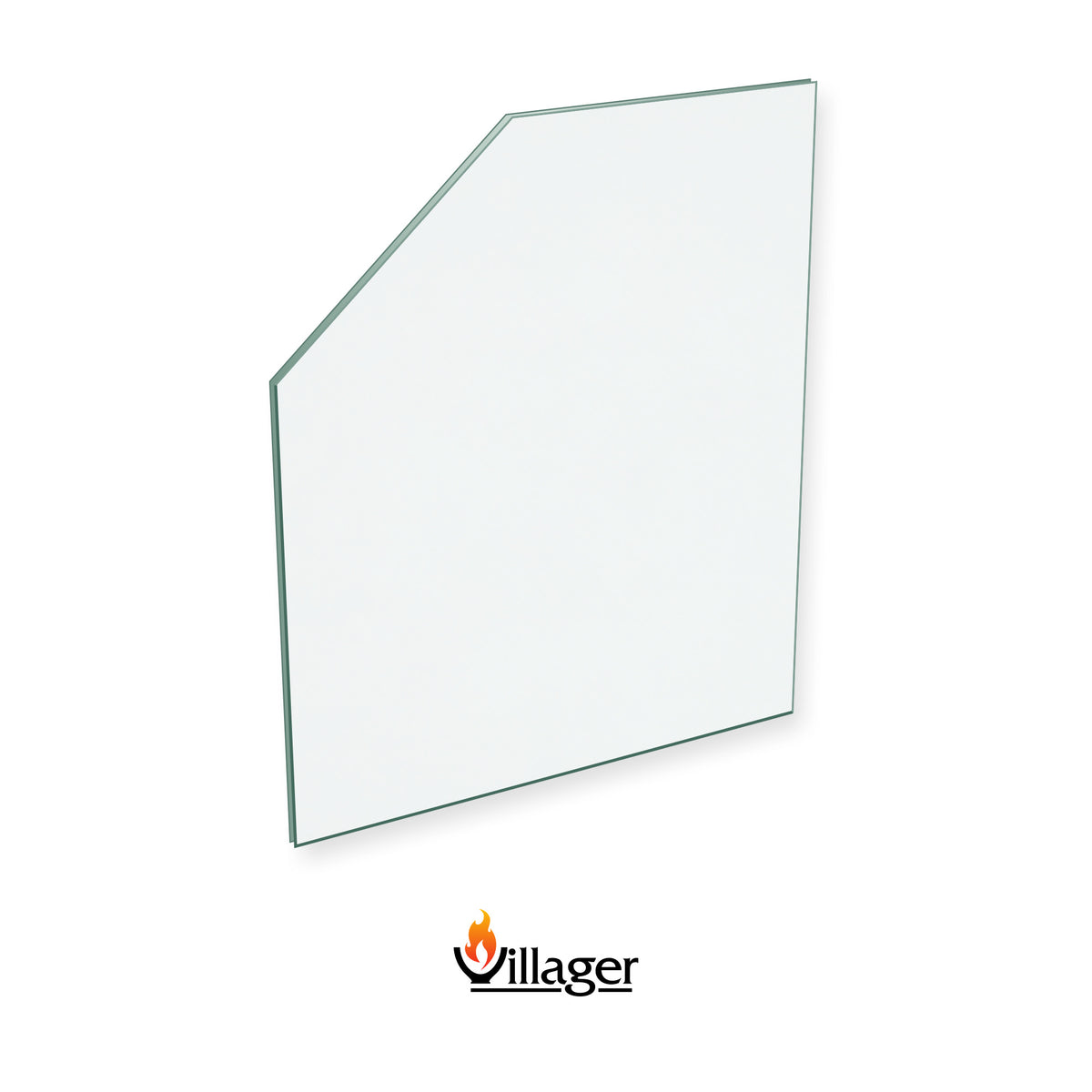 Villager B Gas MK2 replacement stove glass, 240 mm high x 205 mm wide, 4 mm thick