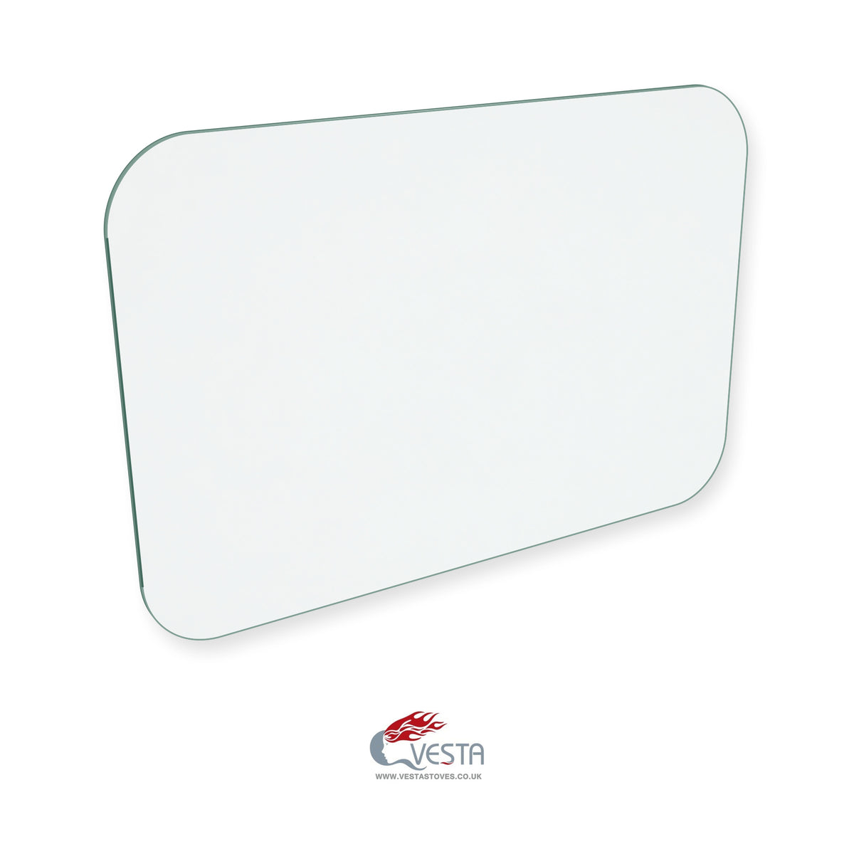 Vesta Ironworks V8 replacement stove glass, 308 mm high x 441 mm wide, 4 mm thick