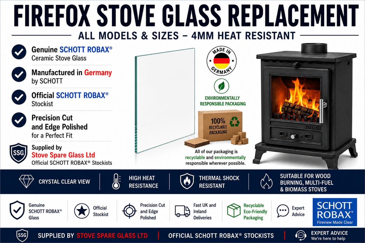 Gallery Firefox Stove Glass Replacement – All Models &amp; Sizes – 4mm Heat Resistant