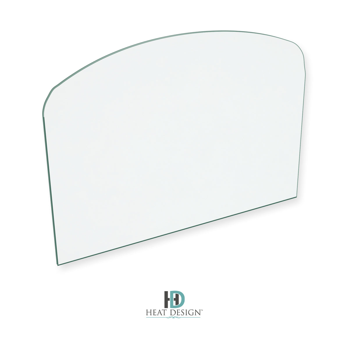 Heat Design Firewarm 25KW replacement stove glass, 297 mm high x 418 mm wide, 4 mm thick, arched top