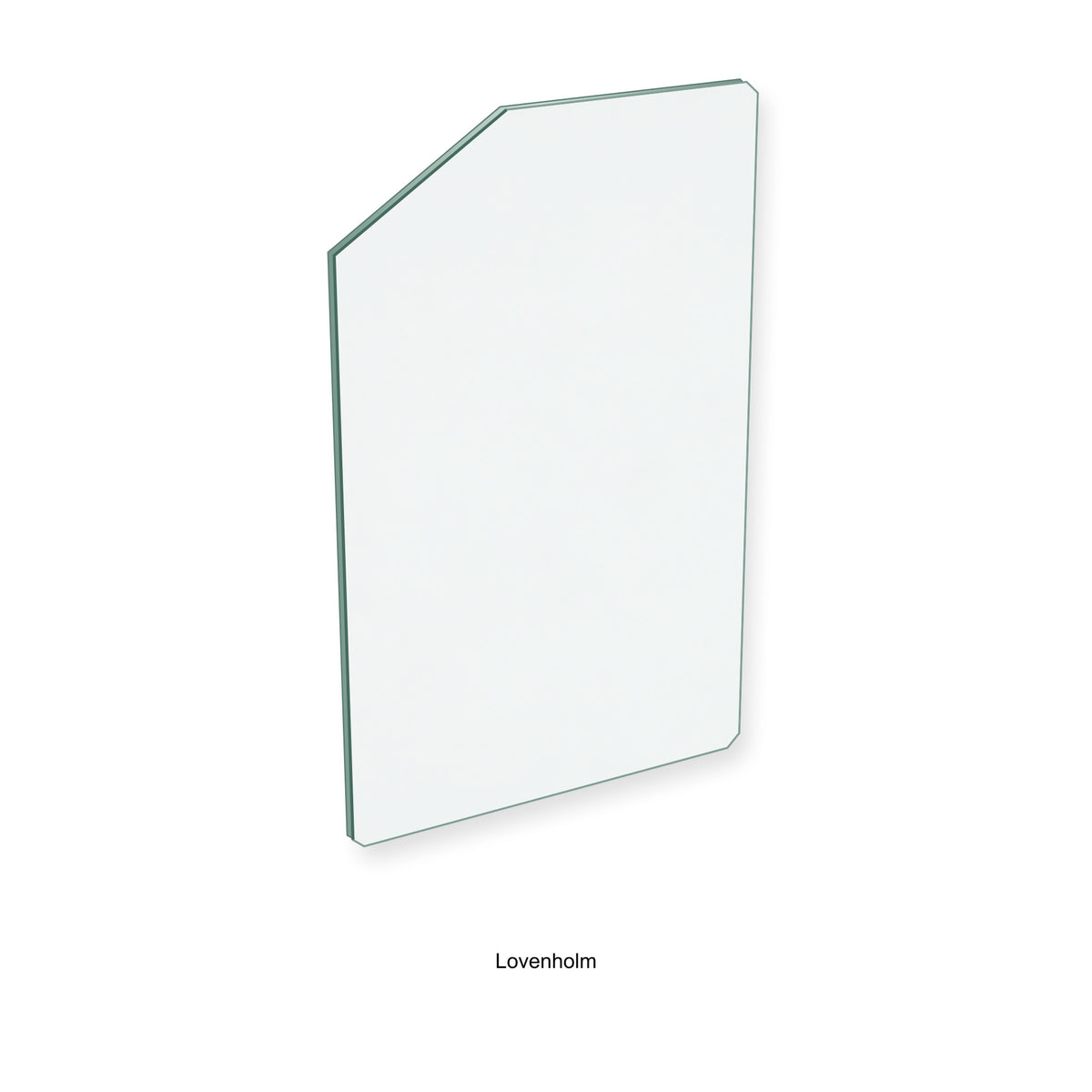 Lovenholm 2 Door model replacement stove glass, 243 mm high x 155 mm wide, 4 mm thick