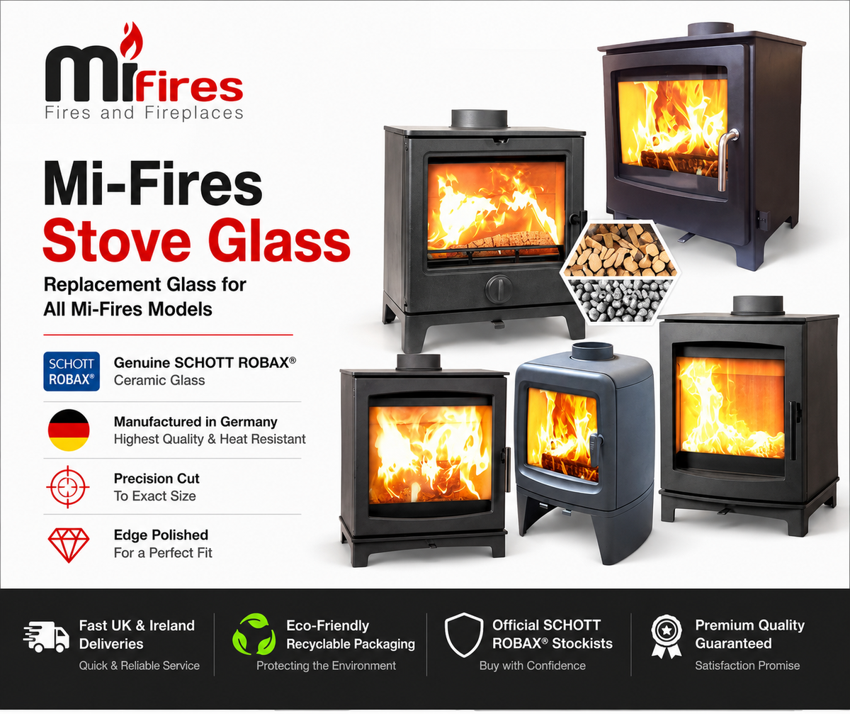 Mi-Fires Coniston Stove Glass 370 x 290
