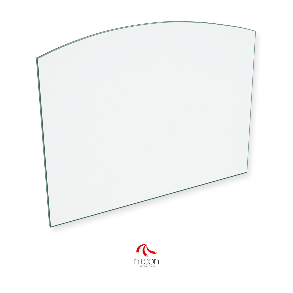 Micon replacement stove glass, 271 mm high x 349 mm wide, 4 mm thick