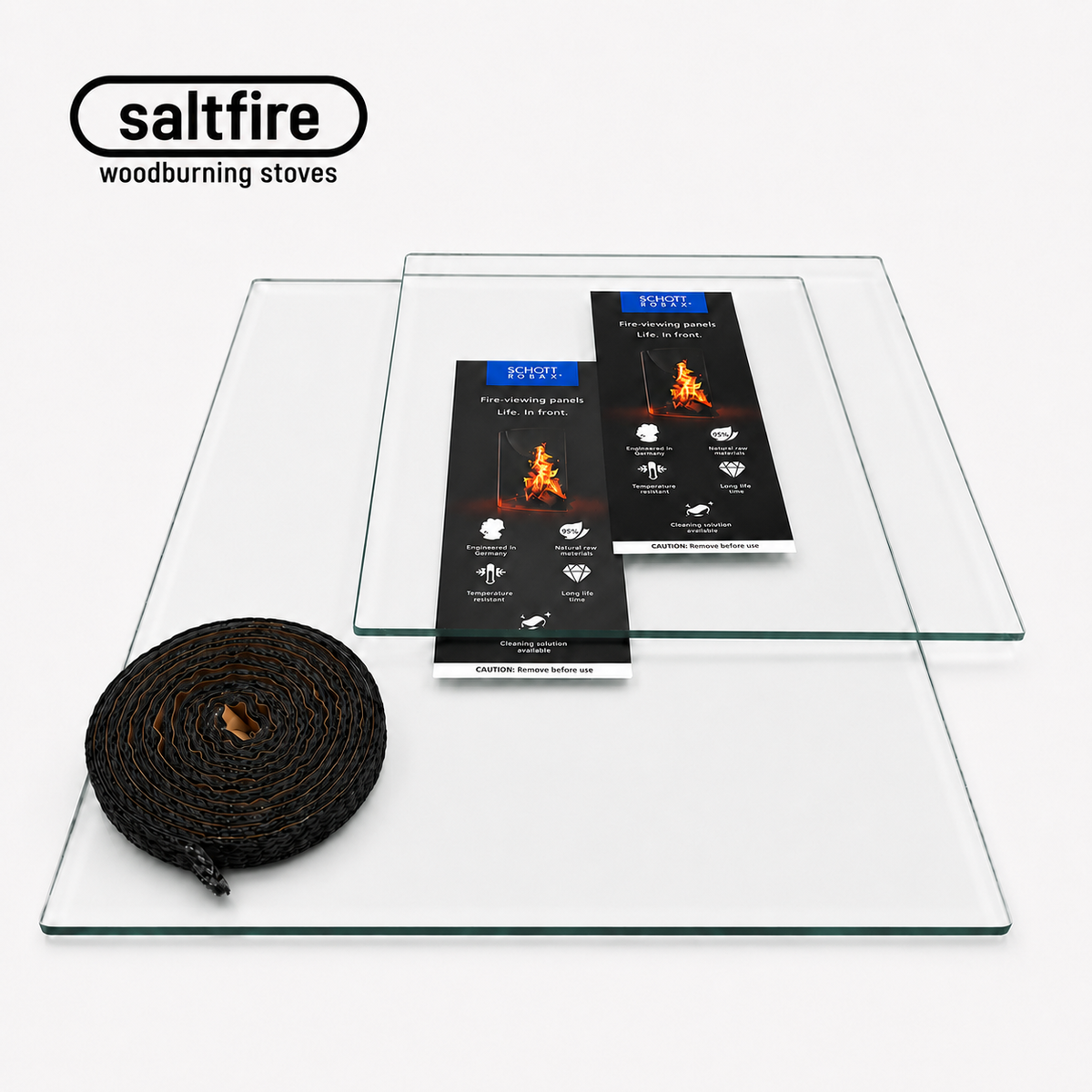 Saltfire ST Range Stove Glass Replacement – All Models &amp; Sizes – with Glass Seal