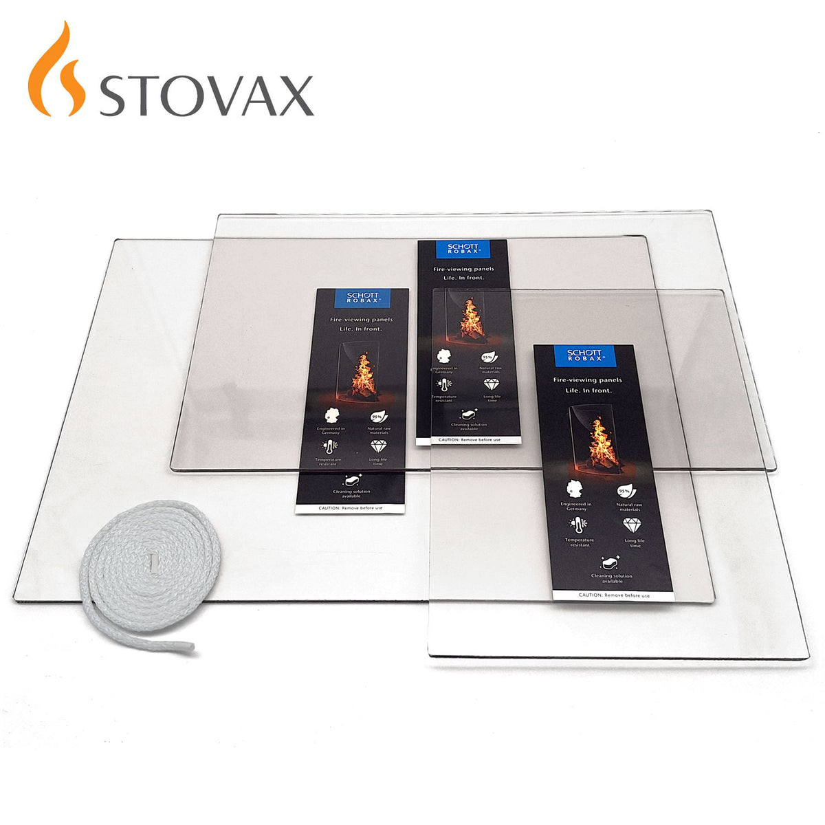 Stovax Stockton Replacement Stove Glass with Glass Seal - 4, 5, 6, 8 &amp; More