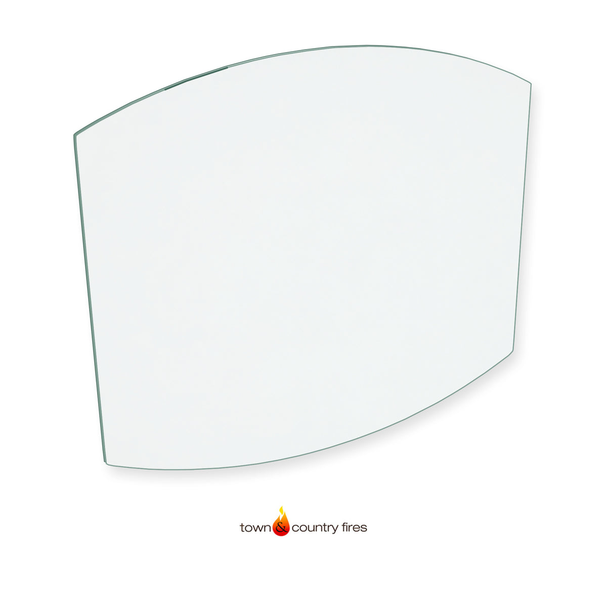 Town and Country Priory replacement stove glass, rectangle with arched top & bottom