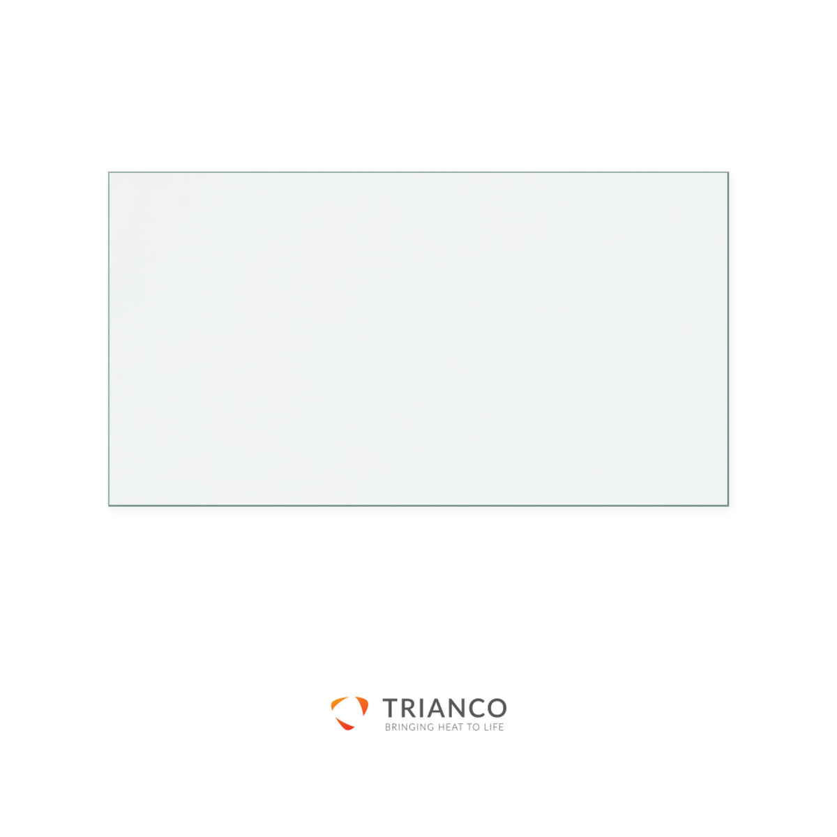 Trianco 8kW replacement stove glass, 210 mm high x 390 mm wide, 4 mm thick