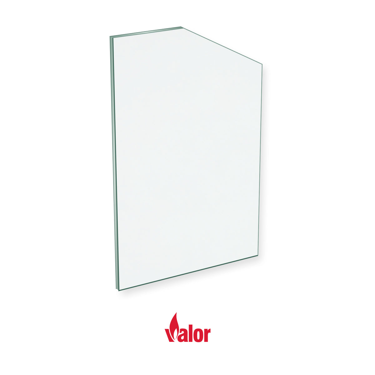 Valor Arden replacement stove glass, rectangle with one corner cut