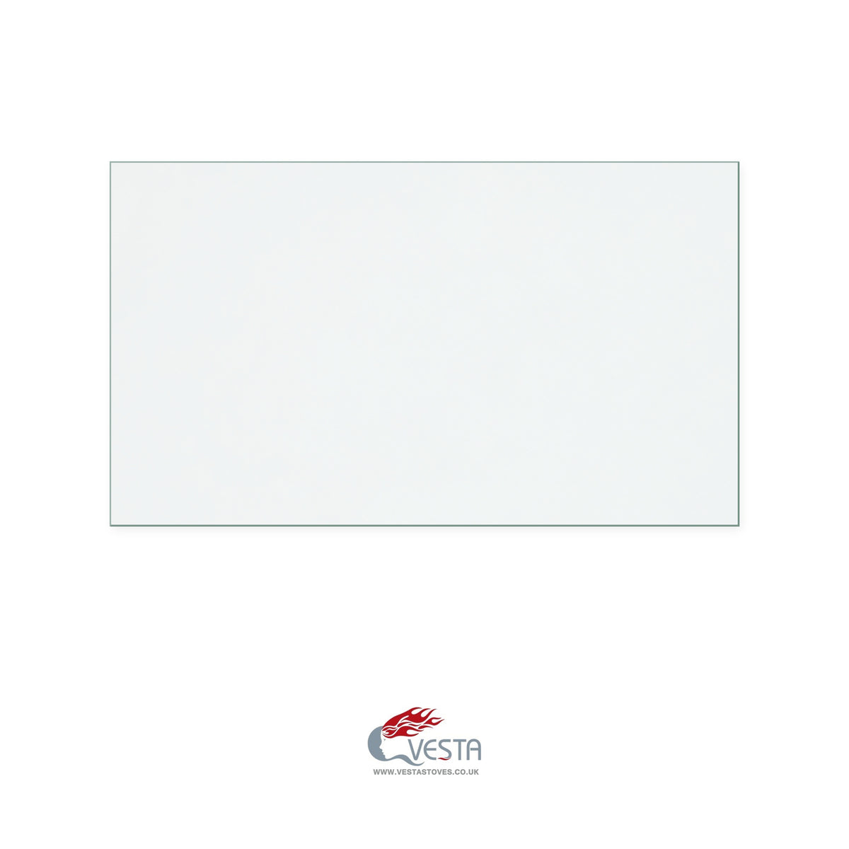 Vesta Ironworks Vesta V6 Tubular replacement stove glass, 213 mm high x 368 mm wide, 4 mm thick