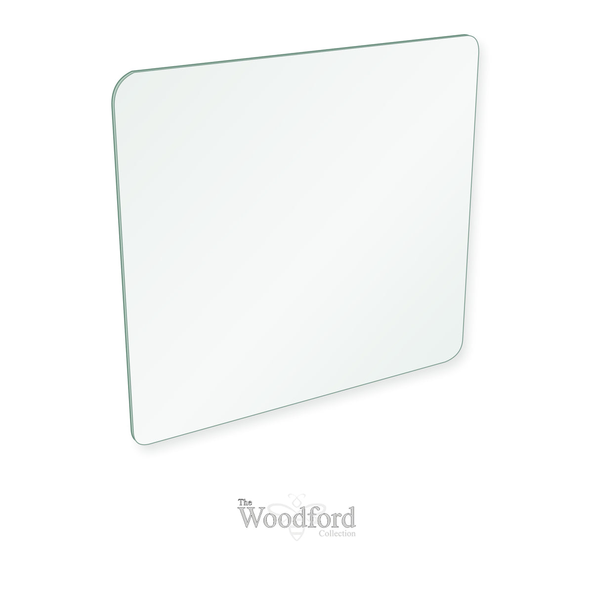 Woodford Lowry replacement stove glass, rectangle with penny round corners
