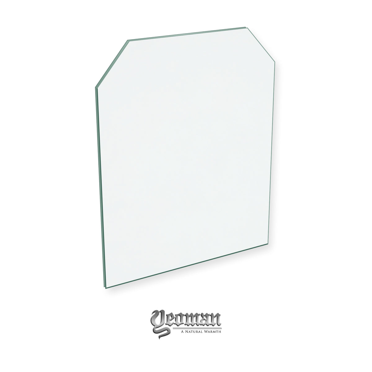 Yeoman Exe MK4 – Top 2 Corners Cut replacement stove glass, 255 mm high x 205 mm wide, 4 mm thick
