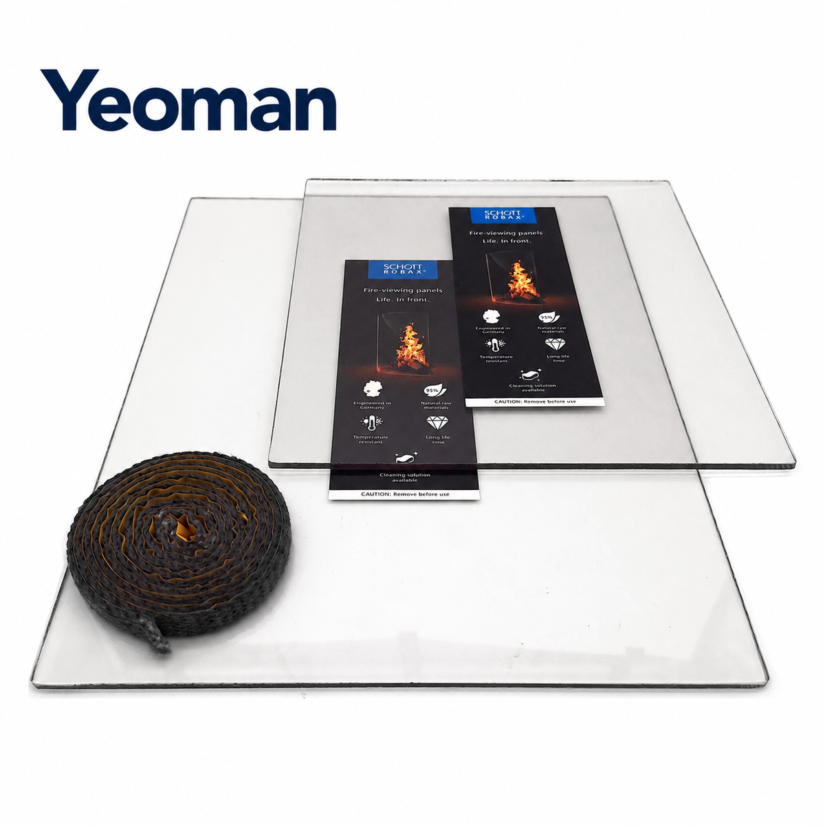 Yeoman replacement stove glass and included glass seal