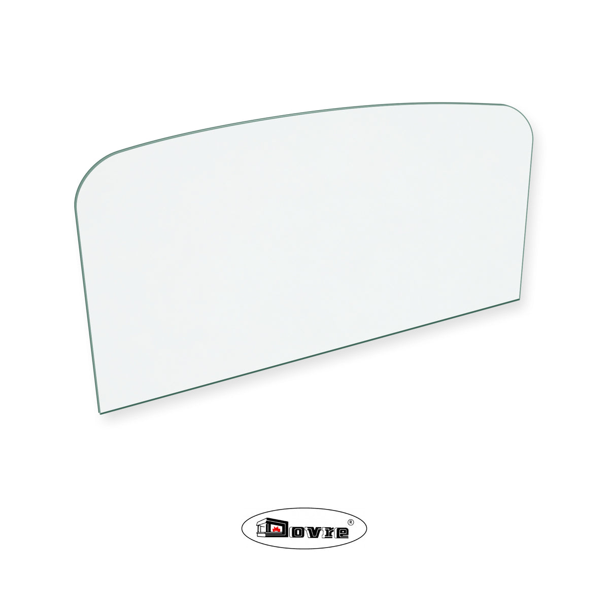 Dovre 750 replacement stove glass, 252 mm high x 497 mm wide, 4 mm thick
