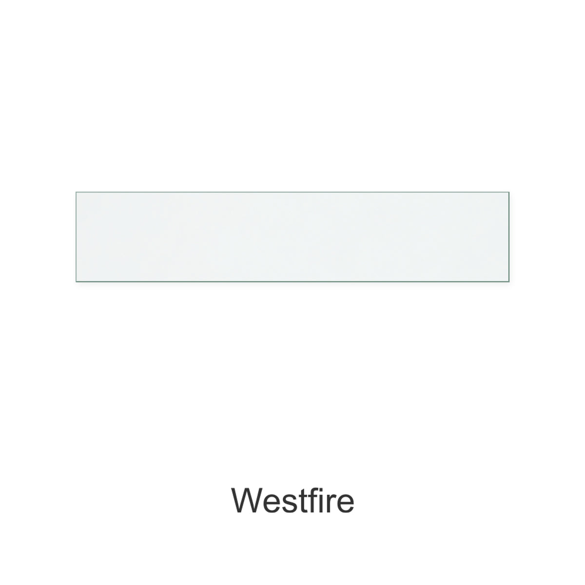 Westfire inner side panel replacement stove glass, 72 mm high x 348 mm wide, 4 mm thick