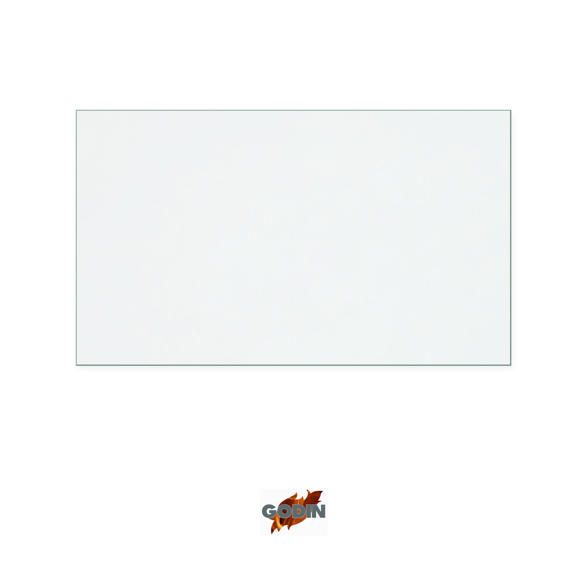 Godin Regency 3145 replacement stove glass, 277 mm high x 472 mm wide