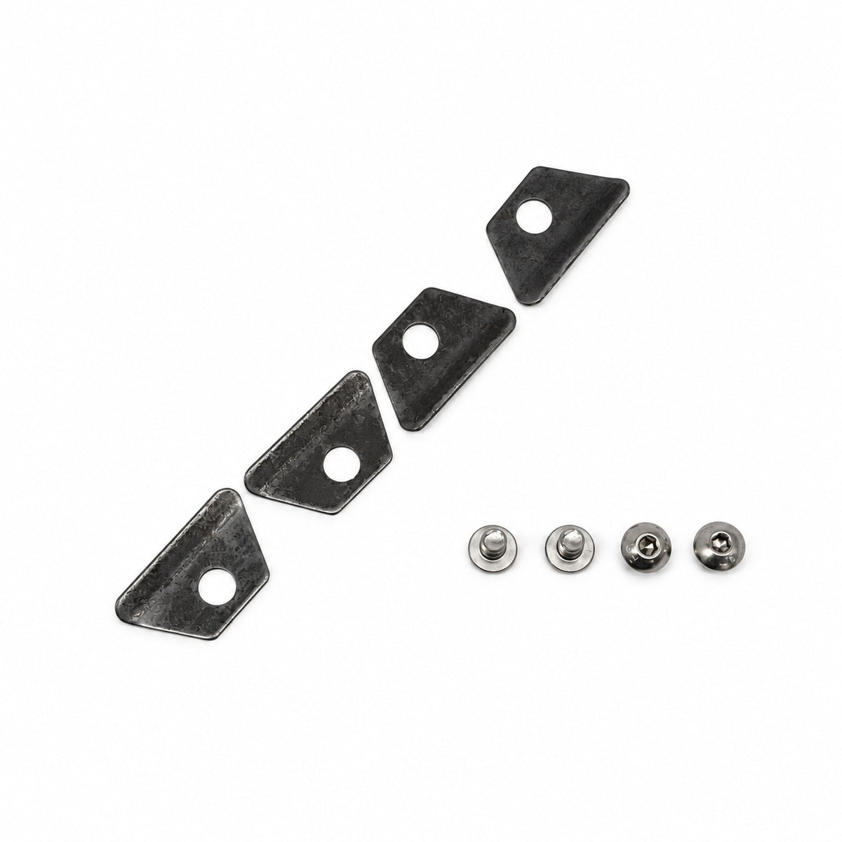 Four Aarrow/Arada stove glass retaining clips with four M5 screws