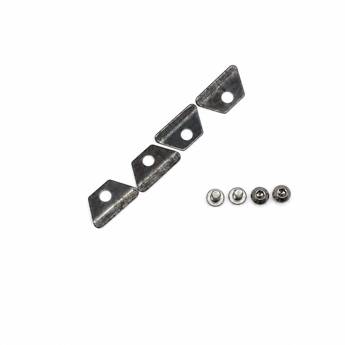 Four Aarrow/Arada stove glass retaining clips with four M6 screws