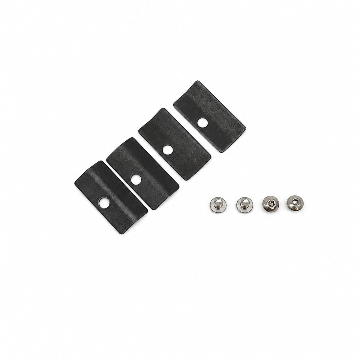 Four Morso stove glass retaining clips with four screws