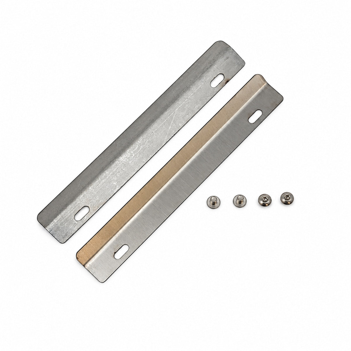 Two Clearview glass retaining strips with four screws