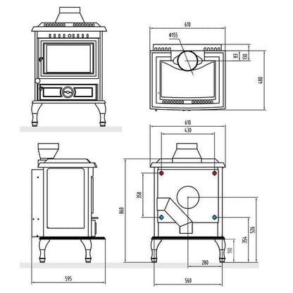 Aidan Boiler wrap around multi fuel water heating stove - StoveSpareGlass