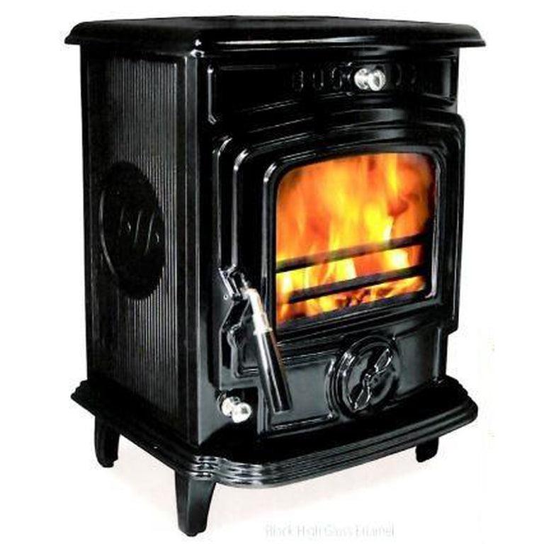 Black Enamel Wood Stove Baby Gabriel Defra Approved