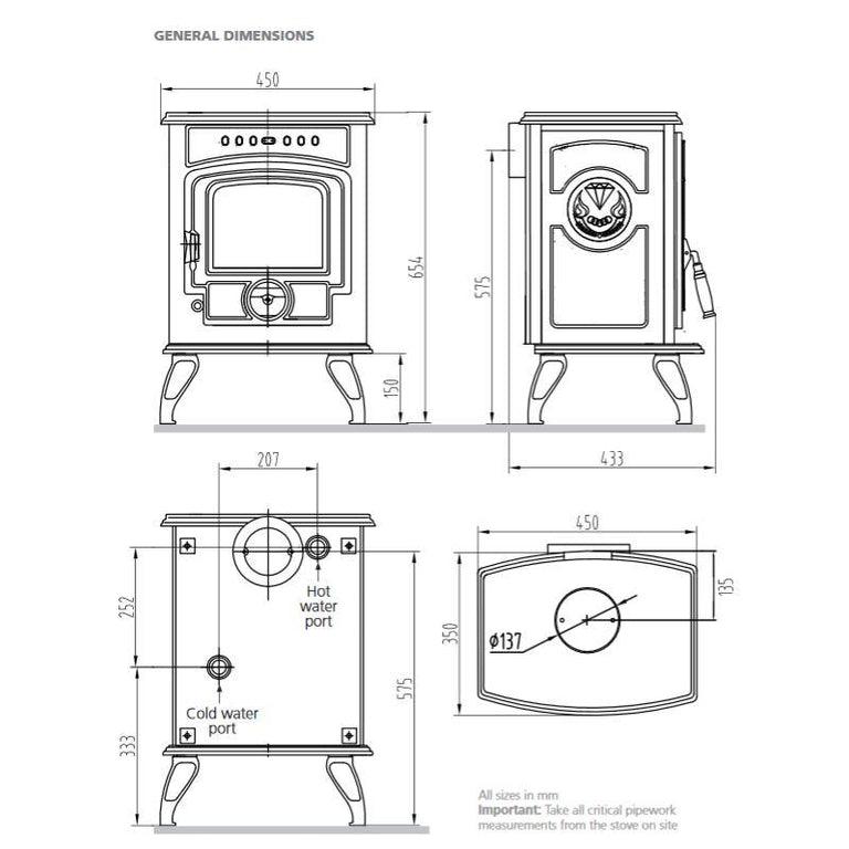 Small Boiler Stove Black Enamel