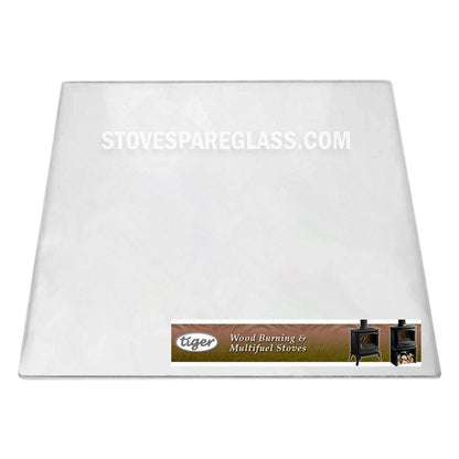 Tiger Superclean Stove Glass 370 x 225 - StoveSpareGlass