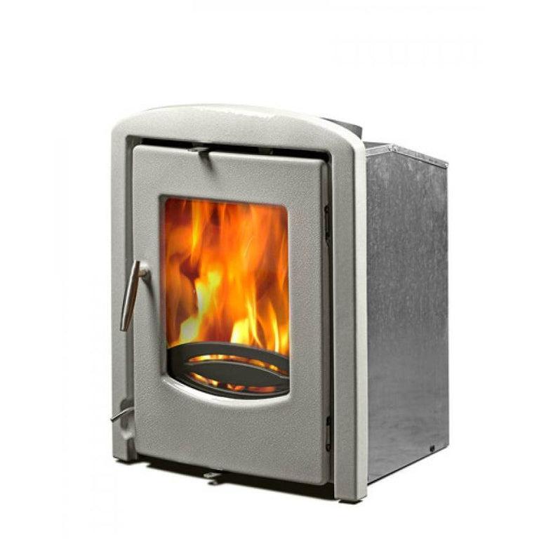 Wood Burning Inset Stove Crackle Grey Enamel Warehouse Special
